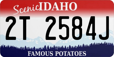 ID license plate 2T2584J