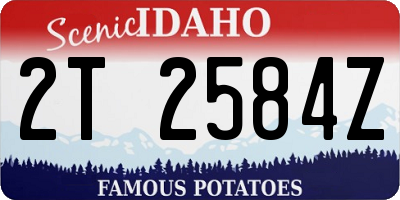 ID license plate 2T2584Z