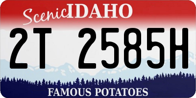 ID license plate 2T2585H