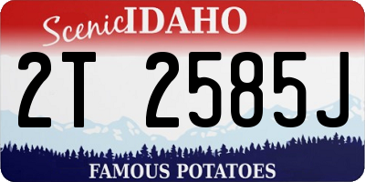 ID license plate 2T2585J