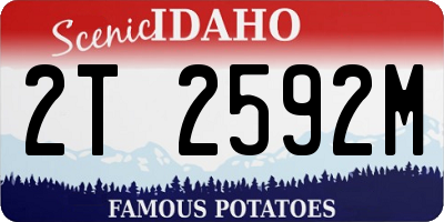 ID license plate 2T2592M