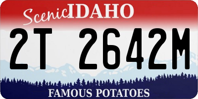 ID license plate 2T2642M