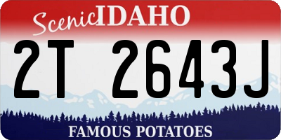 ID license plate 2T2643J