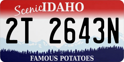ID license plate 2T2643N