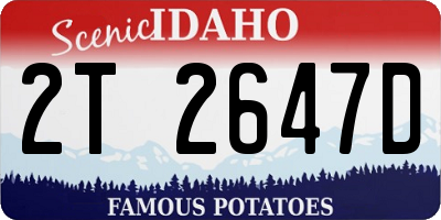 ID license plate 2T2647D