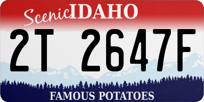 ID license plate 2T2647F