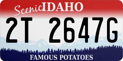 ID license plate 2T2647G