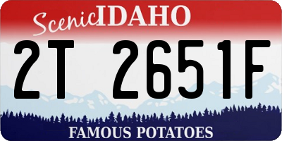 ID license plate 2T2651F
