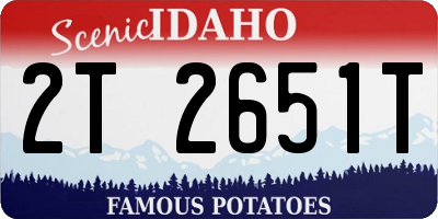 ID license plate 2T2651T
