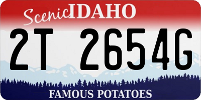 ID license plate 2T2654G