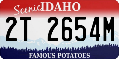 ID license plate 2T2654M