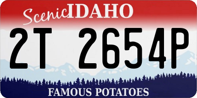 ID license plate 2T2654P