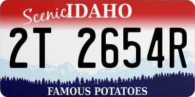 ID license plate 2T2654R