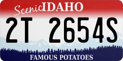 ID license plate 2T2654S