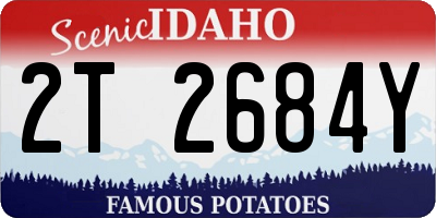 ID license plate 2T2684Y