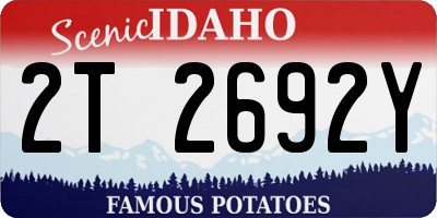 ID license plate 2T2692Y