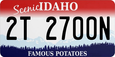 ID license plate 2T2700N