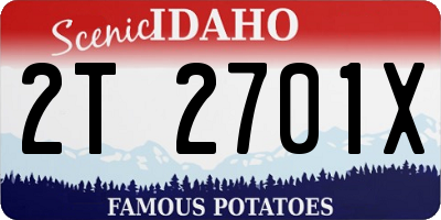 ID license plate 2T2701X