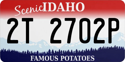 ID license plate 2T2702P