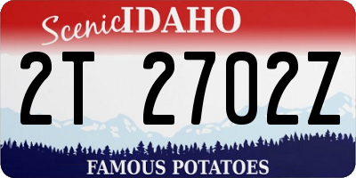 ID license plate 2T2702Z