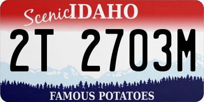 ID license plate 2T2703M