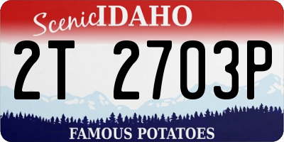 ID license plate 2T2703P