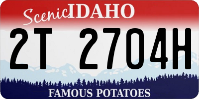ID license plate 2T2704H