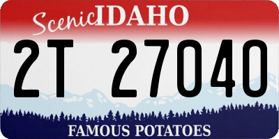 ID license plate 2T2704O