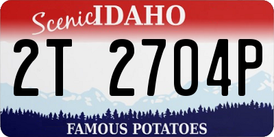 ID license plate 2T2704P