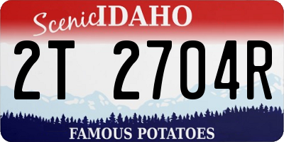 ID license plate 2T2704R