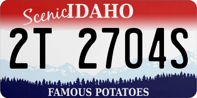 ID license plate 2T2704S