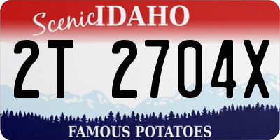 ID license plate 2T2704X