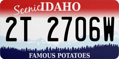ID license plate 2T2706W
