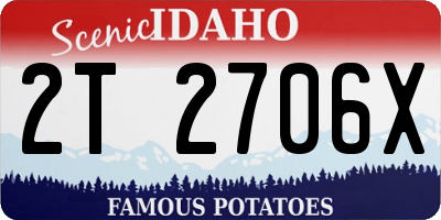 ID license plate 2T2706X