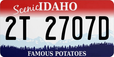 ID license plate 2T2707D