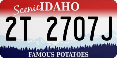 ID license plate 2T2707J