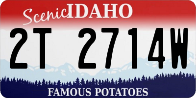 ID license plate 2T2714W