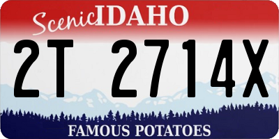 ID license plate 2T2714X