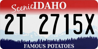 ID license plate 2T2715X