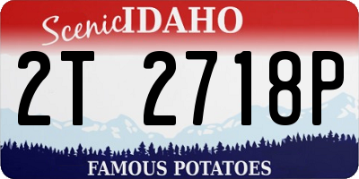 ID license plate 2T2718P