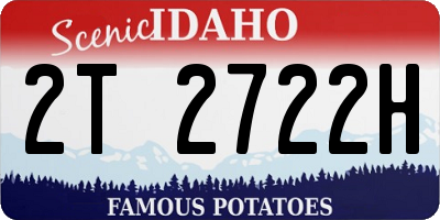 ID license plate 2T2722H