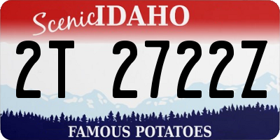 ID license plate 2T2722Z