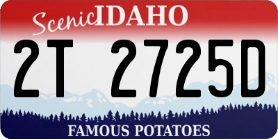 ID license plate 2T2725D