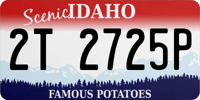 ID license plate 2T2725P