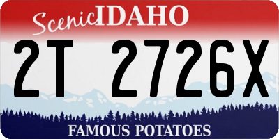 ID license plate 2T2726X
