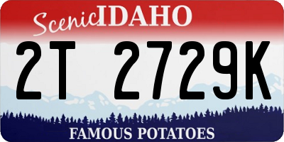 ID license plate 2T2729K