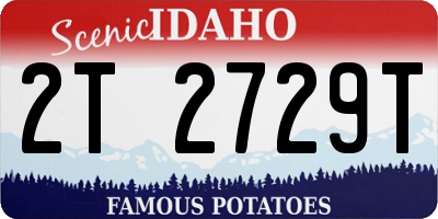 ID license plate 2T2729T