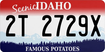 ID license plate 2T2729X