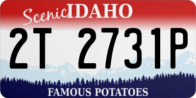 ID license plate 2T2731P