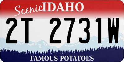 ID license plate 2T2731W